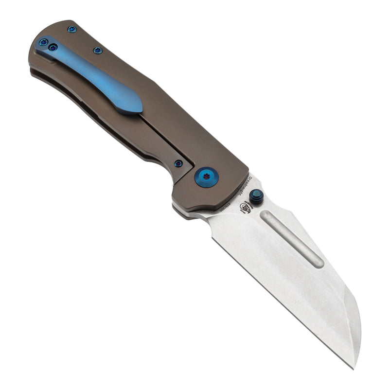 KANSEPT Dreadnaught Thumb Stubs Bronze Anodized Titanium Handle (3.49''CPM S35VN Blade ) Daniel Sparhawk Design -K1082A3