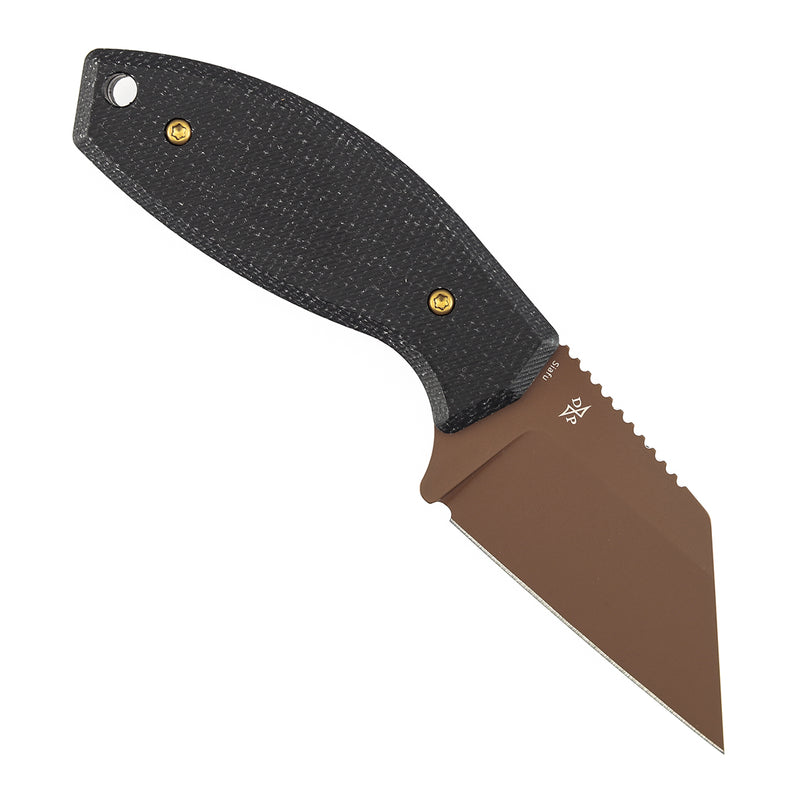 KANSEPT Siafu | Fixed Blade | 2.41" Rose Gold Coated D2 Blade | Black Micarta | Dirk Pinkerton Design | G016A2