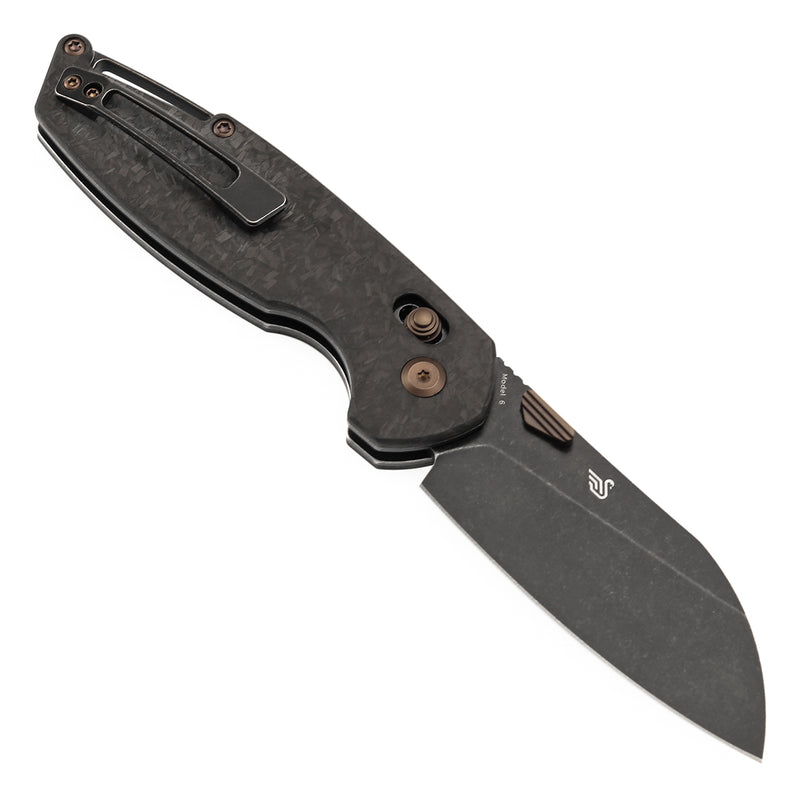 KANSEPT Model 6 Crossbar Lock Knife Shred Carbon Fiber Handle (3.1'' CPM S35VN Blade) Nick Swan Knives Design -K1022V1