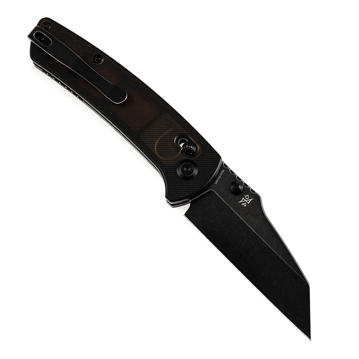KANSEPT Main Street Thumb Studs/ Crossbar Lock Knife Light Brown Acrylic Handle (3.36'' 154CM Blade) Dirk Pinkerton Design-T1015V8
