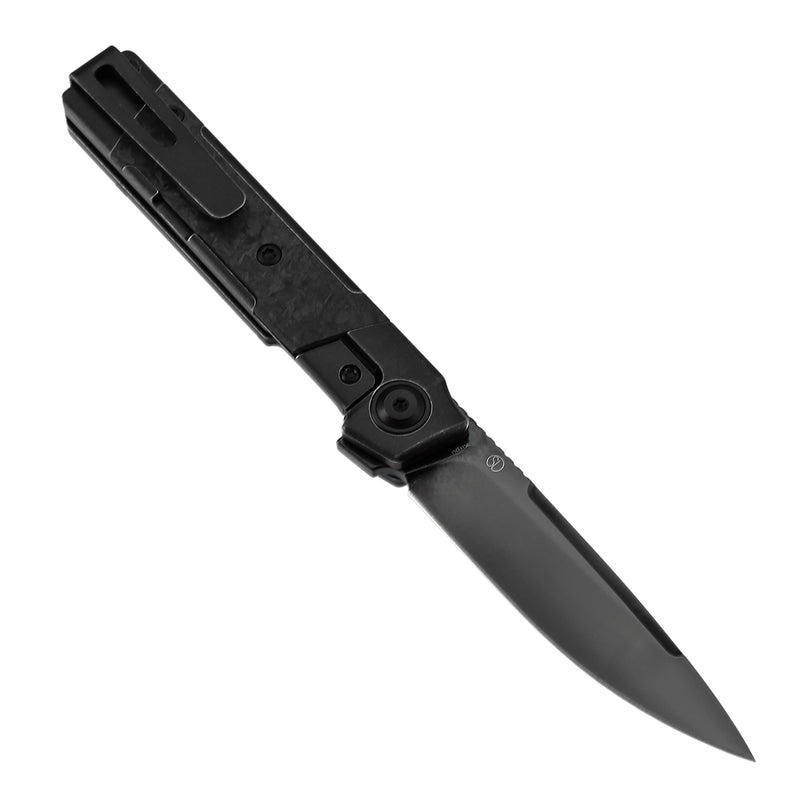 KANSEPT Kitpu Flipper Blackwash Titanium with Shred Carbon Fiber (2.9" Mirror DLC CPM 20CV) Jonathan Styles Design- K2123A4