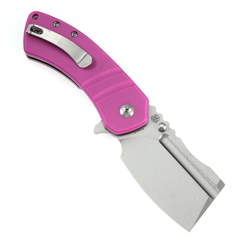 KANSEPT M+ Korvid Thumb Studs/Flipper Knife Pink G10 Handle (3.07'‘ 154CM Blade ) Koch Tools Design-T2030B4U