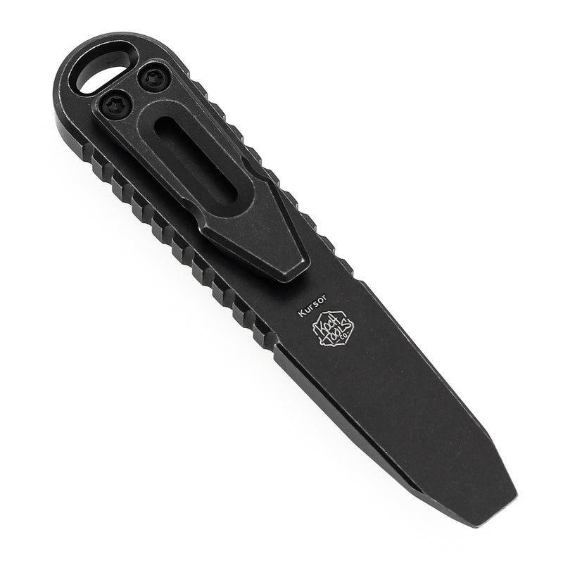 Kansept EDC Kursor Blackwash Titanium+Green Micarta with Tsukamaki-Inspired Pattern Designed by Koch Tools-G015A1