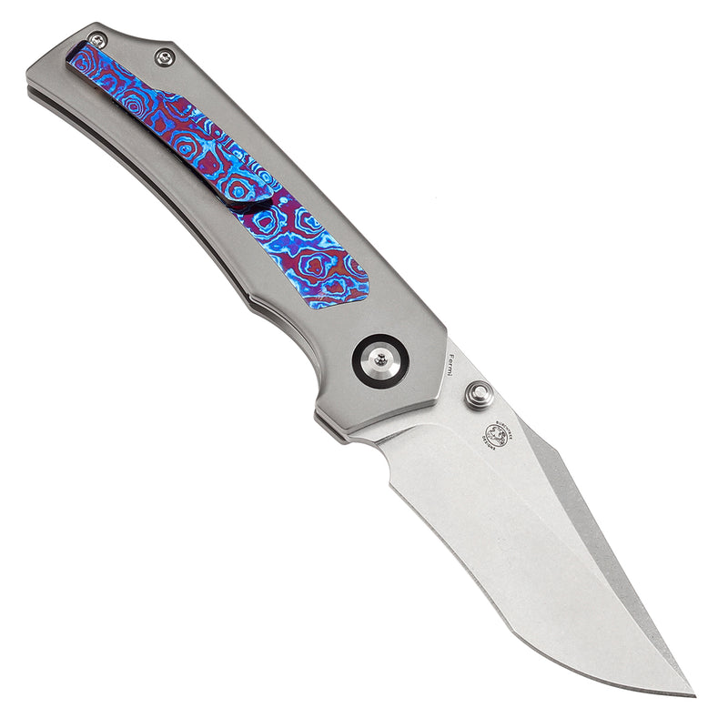 KANSEPT Fermi Timascus Handle (3.11" CPM 20CV Blade) Burchtree Designs-K1122A4