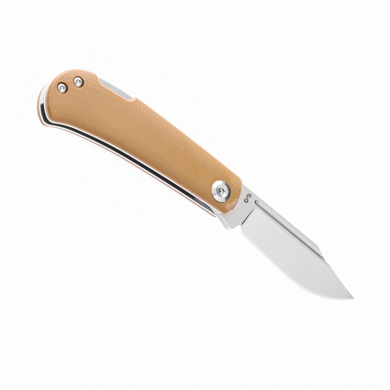 KANSEPT Wedge Back Lock Knife Yellowish-Brown G10 Handle (2.45'' 154CM Blade) Nick Swan Design-T2026B9