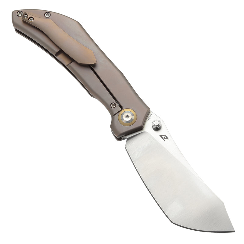 KANSEPT Tipper Thumb Stub Knife Bronze Anodized Titanium Handle(3.38'' CPM S35VN Blade)Edgy Bladeworks Design-K1079A2