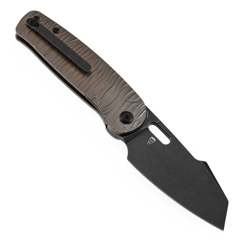 KANSEPT Orlok Thumb Hole Bronze Anodized Titanium with Micro Rock Texture(3.03" CPM S35VN) Terry Cour II Design- K2111A4