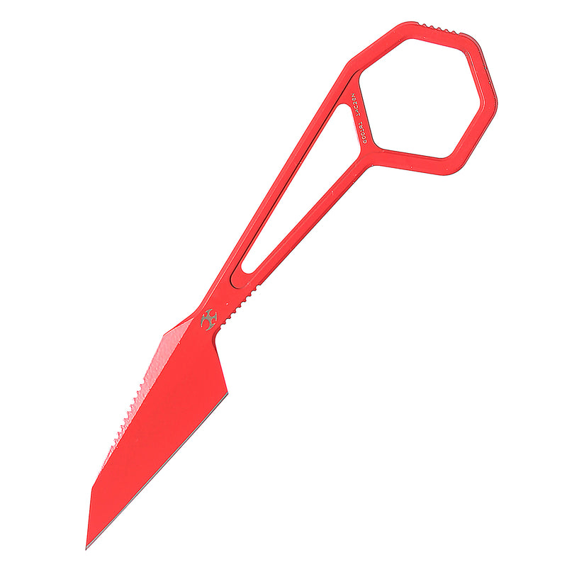 KANSEPT HEX Fixed Blade 1.9''Blade Red Coating 14C28N with Kydex Sheath  Ostap Hel Design -G001R1
