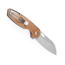 KANSEPT Model 6 Flipper/Thumb Hole Knife Brown Micarta Handle (3.1'' 154CM Blade) -T1022A5
