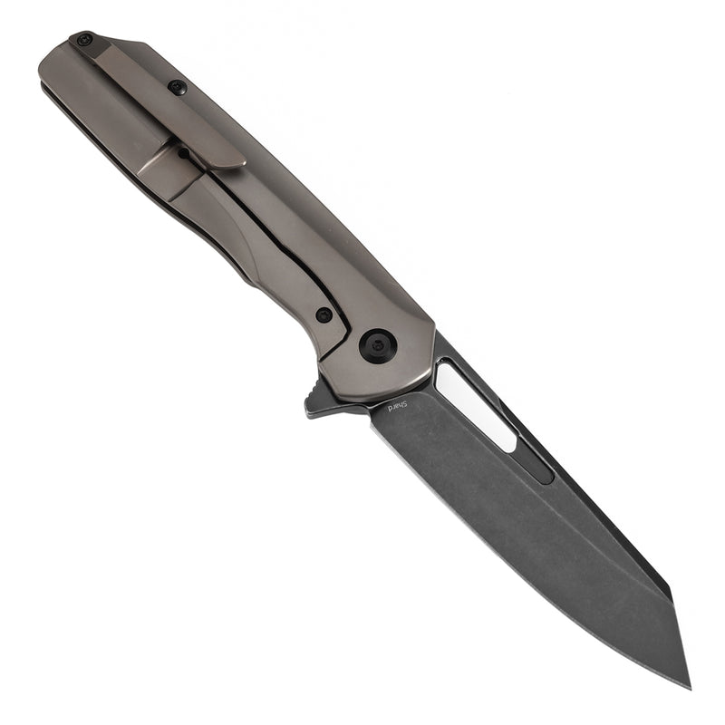 KANSEPT Shard Thumb Hole Bronze Anodized Titanium Handle (3.46" CPM-S35VN Blade) Kim Ning Design- K1006C22