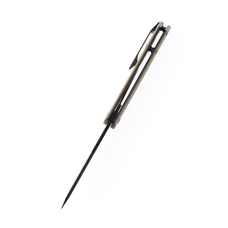 KANSEPT Prickle Flipper Knife Green G10 Handle (3.53''154CM Blade) Max Tkachuk Design-T1012T2