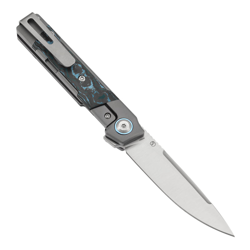 KANSEPT Kitpu Flipper Stonewashed Titanium with Artic Storm Fatcarbon (2.9" Satin CPM 20CV) Jonathan Styles Design- K2123A2