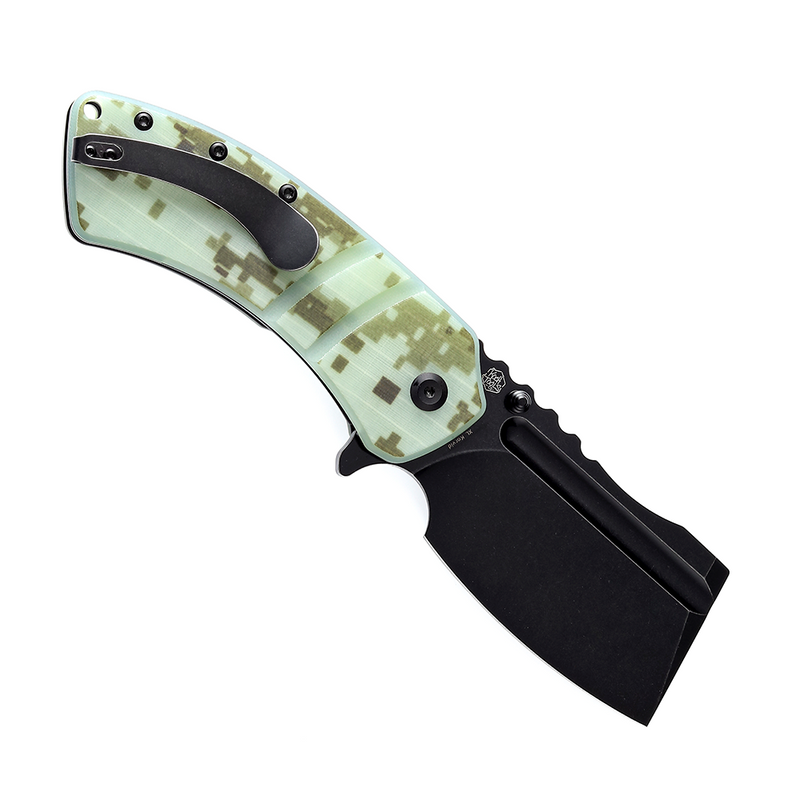 XL Korvid T1030B2 Black Stonewashed 154CM Blade Jade and Camouflage G10 Handle Designed by Koch Tools