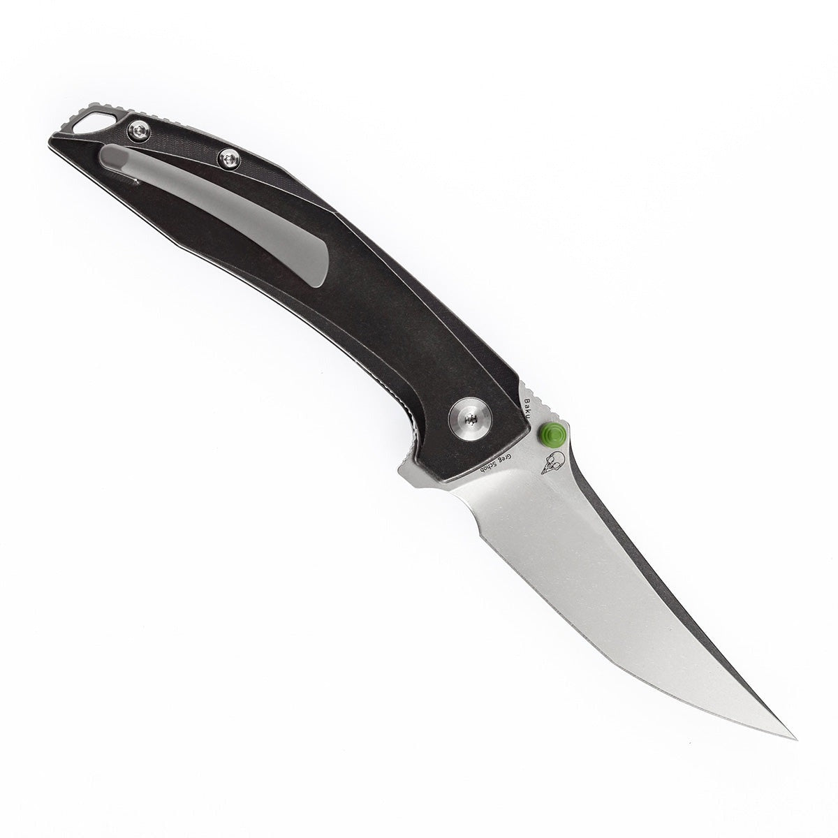 KANSEPT Baku Flipper/Thumb Hole Knife Titanium + Green