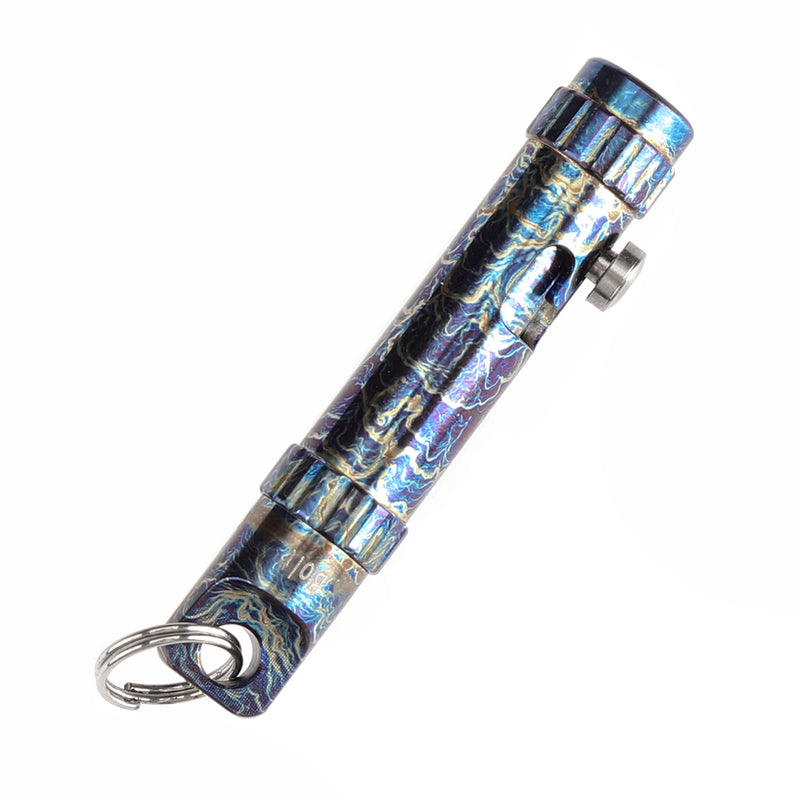 Kansept EDC Bolt Fidget G013A6 Titanium with Lightning Strike Finish with Bolt Mechanism for Stress Relieving with Key Chain for Lanyard Hole-Kevin Passon Designed