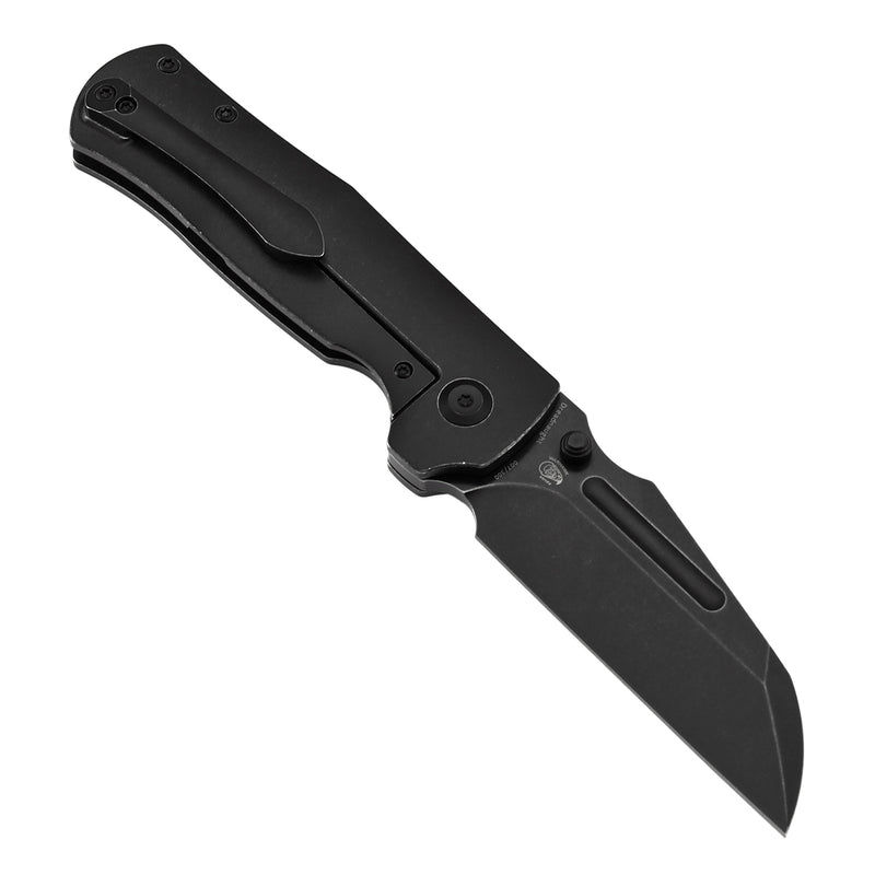 KANSEPT Dreadnaught Thumb Stubs Blackwash Titanium Handle (3.49''CPM S35VN Blade ) Daniel Sparhawk Design -K1082A2