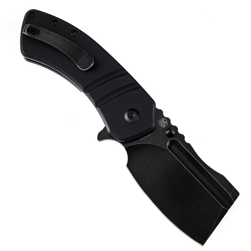 KANSEPT M+ Korvid Thumb Studs/Flipper Knife Black G10 Handle (3.07'‘ 154CM Blade ) Koch Tools Design-T2030B1U
