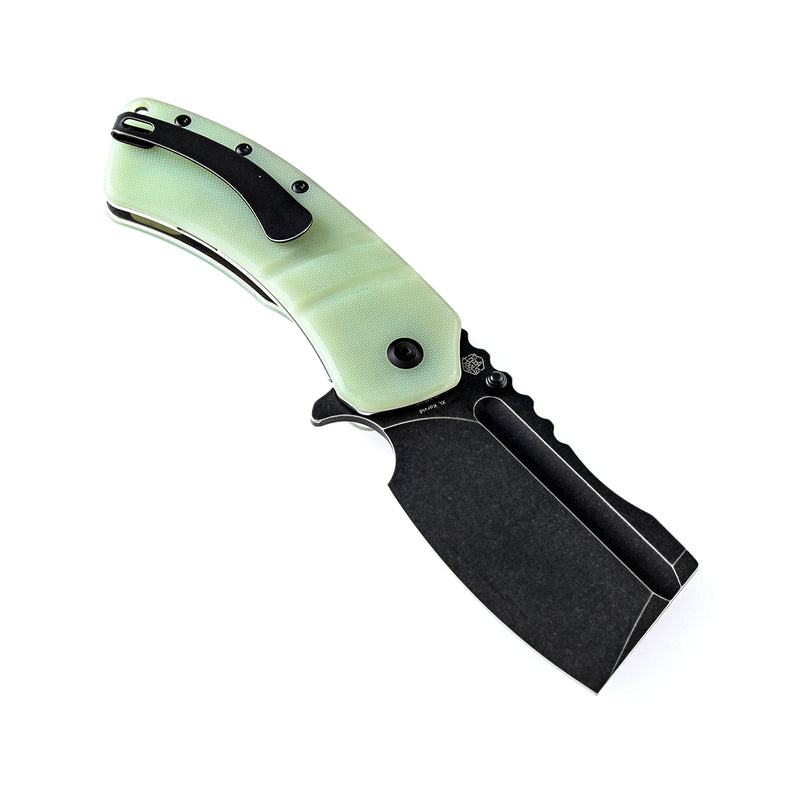KANSEPT XL Korvid Thumb Stub Jade G10 Handle (3.55" 154CM Blade)Designed by Koch Tools-T1030A3