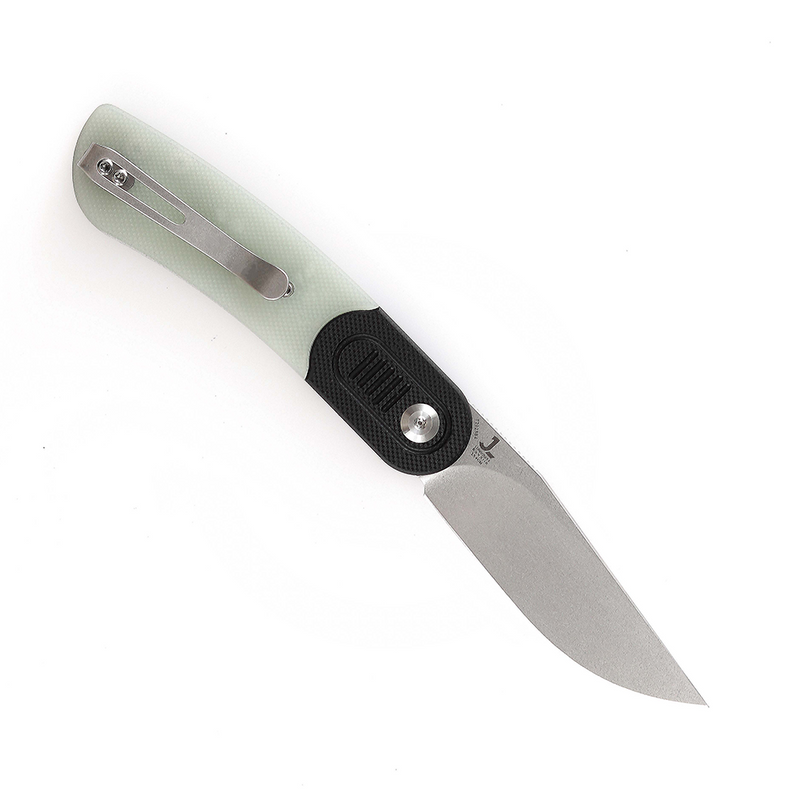 Reverie T2025B4 Stonewashed 154CM Blade Black and Jade G10 Handle Design by Justin Lundquist