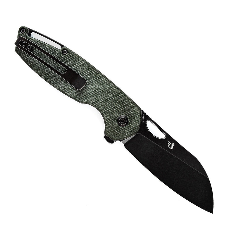 KANSEPT Model 6 Flipper/Thumb Hole Knife Green Micarta Handle (3.1'' 154CM Blade) -T1022A2