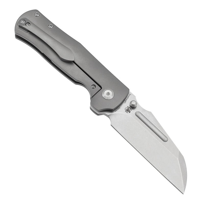 KANSEPT Dreadnaught Thumb Stubs Stonewashed Titanium Handle (3.49''CPM S35VN Blade ) Daniel Sparhawk Design -K1082A1