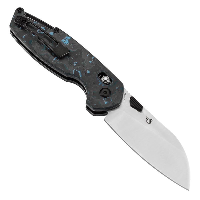 KANSEPT Model 6 Crossbar Lock KnifeArctic Storm Carbon Fiber Handle (3.1'' CPM S35VN Blade) Nick Swan Knives Design -K1022V4