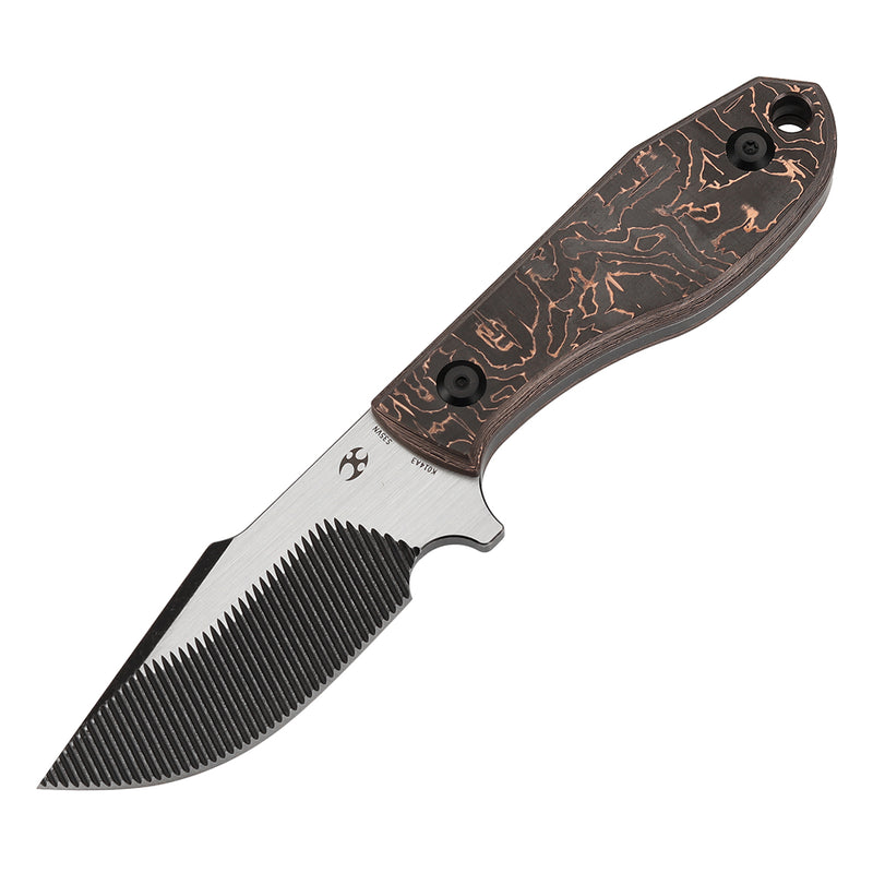 KANSEPT Fixed Blade Tiny Dancer Copper Carbon Fiber Handle (3.17" CPM S35VN with CNC Milling Blade) with JB Stout Design Design-K014A3