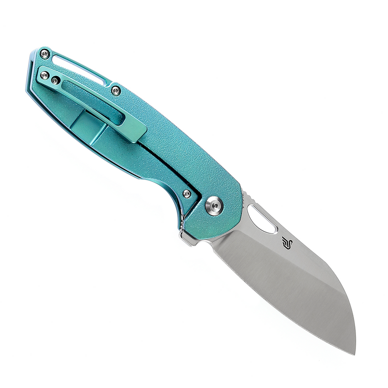 Model 6 K1022B7 Satin CPM-S35VN Blade Green Anodized Orange Peel Titanium Handle Designed  by Nick Swan
