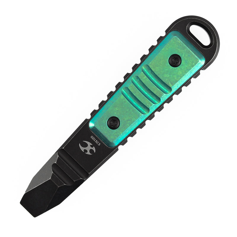 Kansept EDC Kursor Blackwash Titanium+Green Anodized Titanium Inlay Designed by Koch Tools-G015C5
