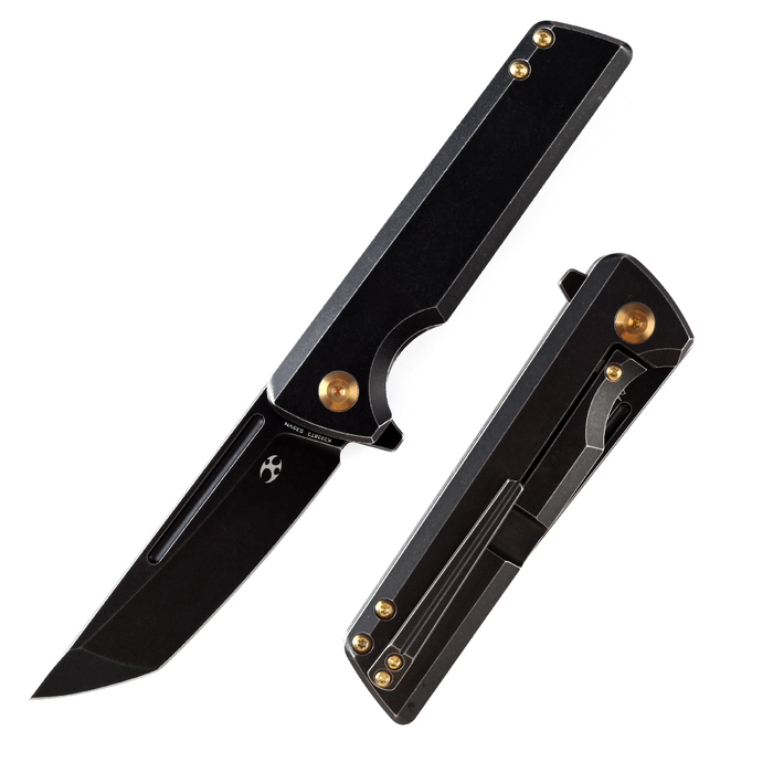 KANSEPT Anomaly Flipper Knife  Stonewashed Titanium Handle (3.14''CPM-S35VN Blade) Dirk Pinkerton-K2038T2