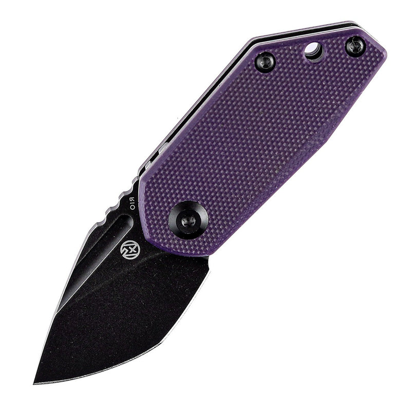 KANSEPT RIO Flipper Knife Purple G10 Handle (1.56'' M390 Blade)4T5 Design-K3044A5