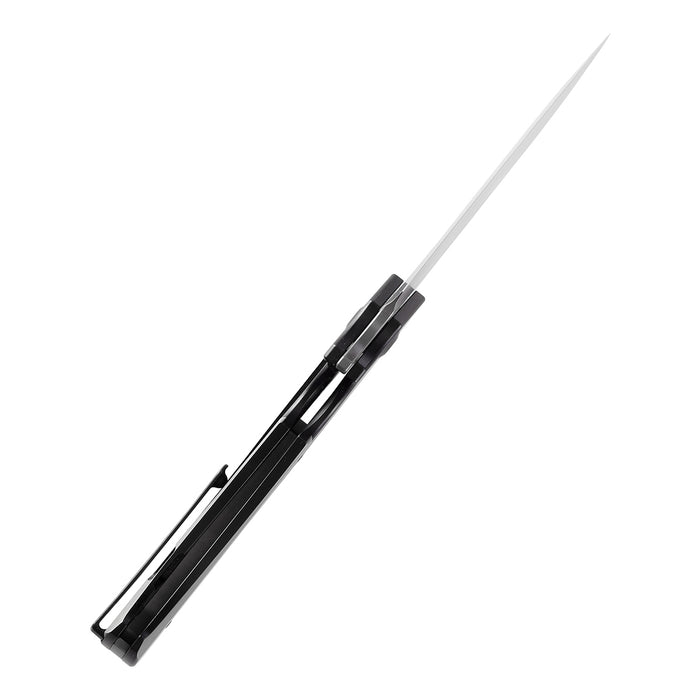 KANSEPT Hellx Flipper Knife Black Coating + Plian Titanium Handle (3.60"CPM-S35VN Blade)Mikkel Willumsen Design -K1008A2