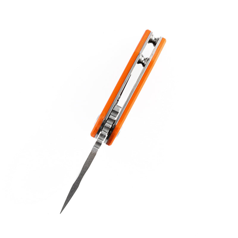 KANSEPT RIO Flipper Knife Orange G10 Handle (1.56'' M390 Blade)4T5 Design-K3044A4