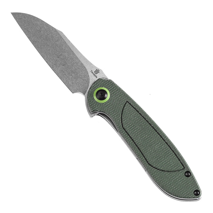Tenable Prometheus Folding Knife Green Micarta Handle(3.29'' Stonewashed  14C28N Blade)D.O.C.K. Design-T1040A2