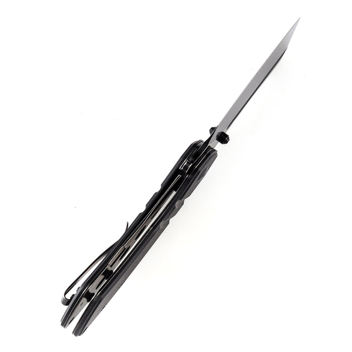 KANSEPT M+ Korvid Thumb Studs/Flipper Knife Black G10 Handle (3.07'‘ 154CM Blade ) Koch Tools Design-T2030B1U