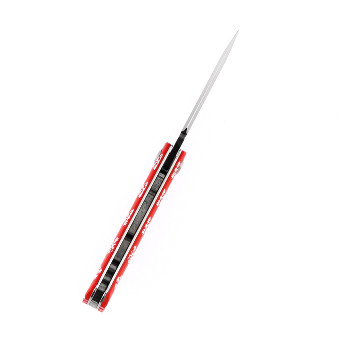 KANSEPT Bevy Slip Joint Knife Red G10 Snowflake Print Handle (2.9'' 154CM Blade) Nick Swan Design-T2026SC
