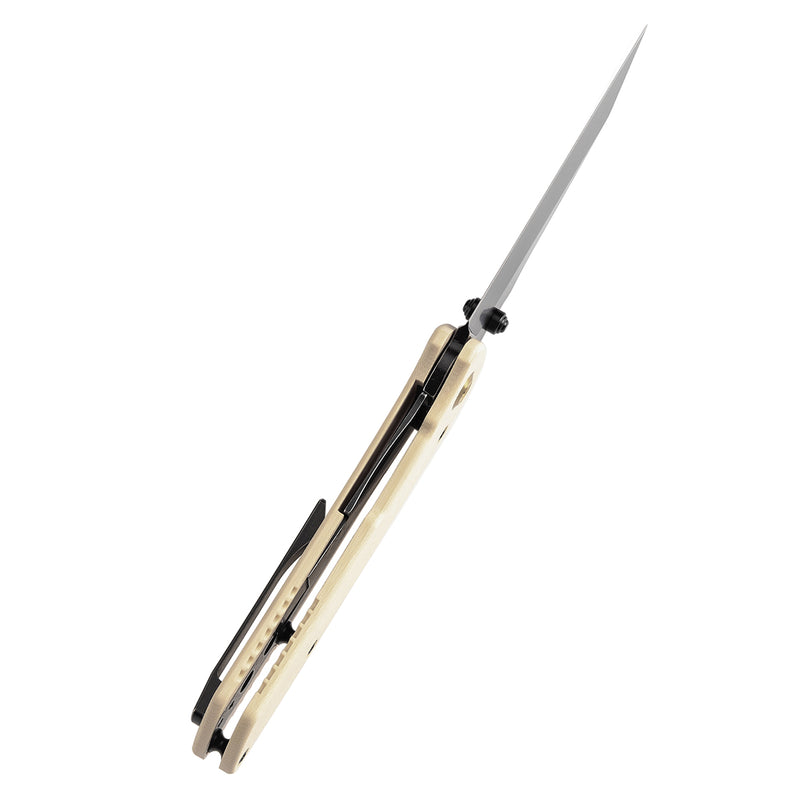 KANSEPT Main Street Thumb Stubs White G10 Handle (3.36'' 154CM Blade) Dirk Pinkerton Design-T1015E3