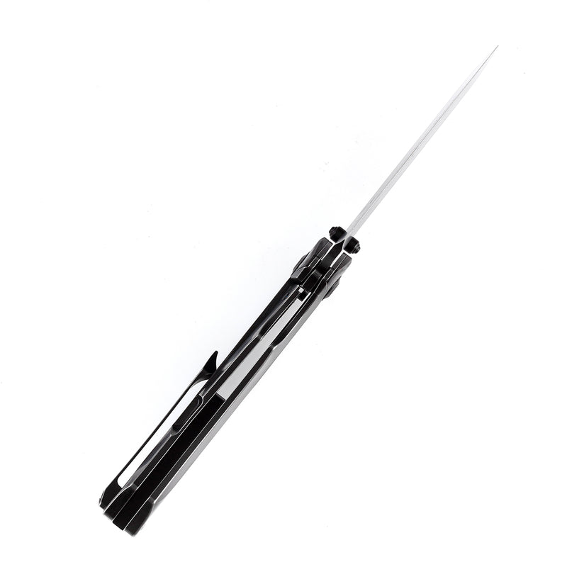 KANSEPT Weim Thumb Studs Knife Red Carbon Fiber+Black Titanium Handle (3.28''CPM S35VN Blade)Jonathan Styles Design-K1051A5