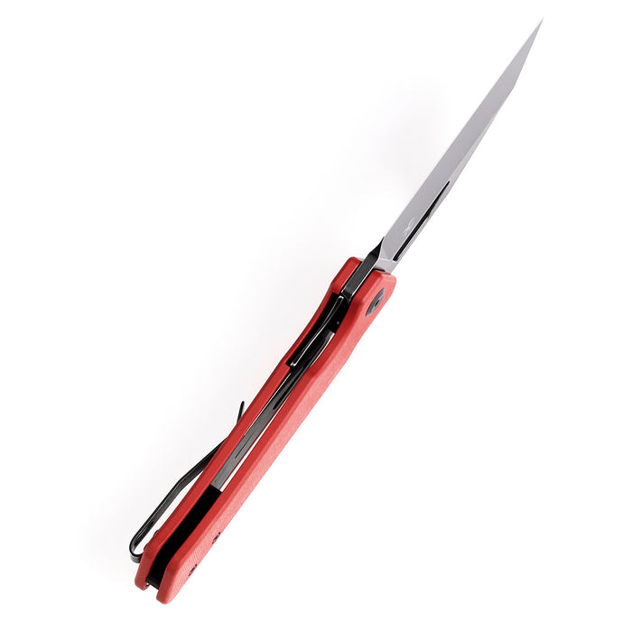 KANSEPT Egress T1033A5 Black Stonewashed 14C28N Red G10 Handle with Nitch Designs Design