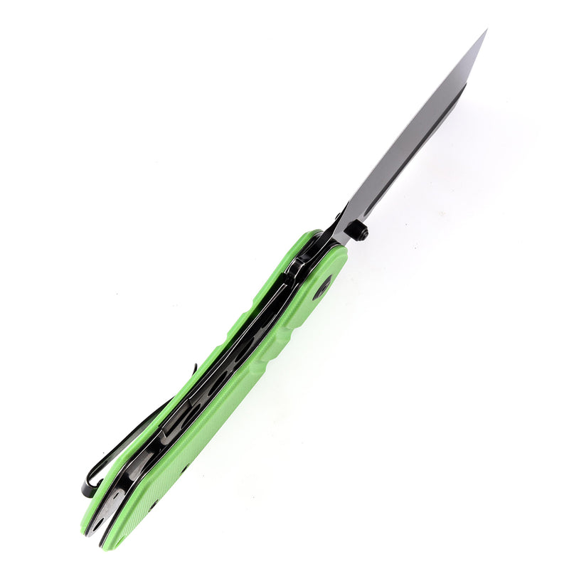 KANSEPT M+ Korvid Thumb Studs/Flipper Knife Grass Green G10 Handle (3.07'‘ 154CM Blade ) Koch Tools Design-T2030B3U