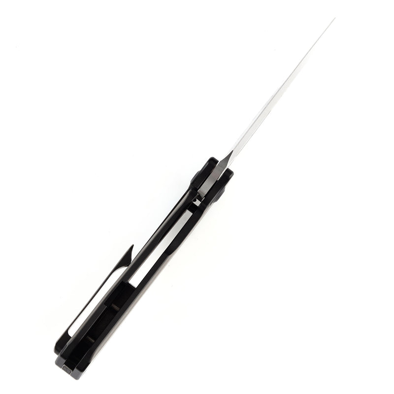 KANSEPT Loki Thumb Hole Knife Plain & Black Anodized Titanium Handle (2.99''Damascus Blade)Steven Dunnuck Design-K1058A3