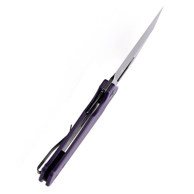 KANSEPT Egress T1033A3 Black Stonewashed 14C28N Purple G10 Handle with Nitch Designs Design