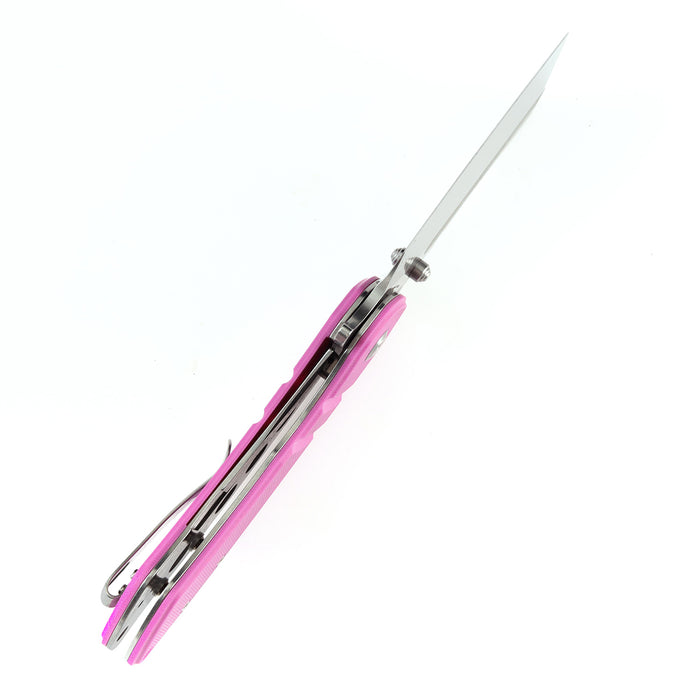 KANSEPT M+ Korvid Thumb Studs/Flipper Knife Pink G10 Handle (3.07'‘ 154CM Blade ) Koch Tools Design-T2030B4U