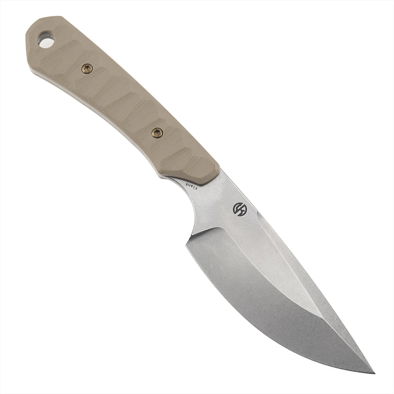 KANSEPT Flank Fixed Blade Light Sand G10 Handle (3.69'' Stonewashed D2 Blade) TuffKnives Designed- G006A5