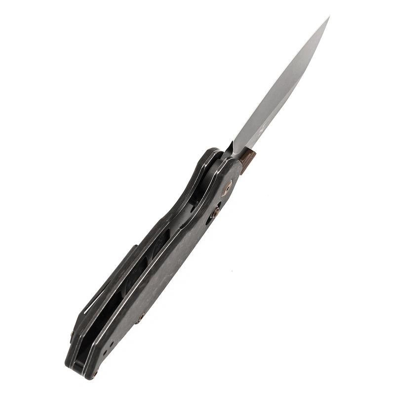 KANSEPT Model 6 Crossbar Lock Knife Shred Carbon Fiber Handle (3.1'' CPM S35VN Blade) Nick Swan Knives Design -K1022V1