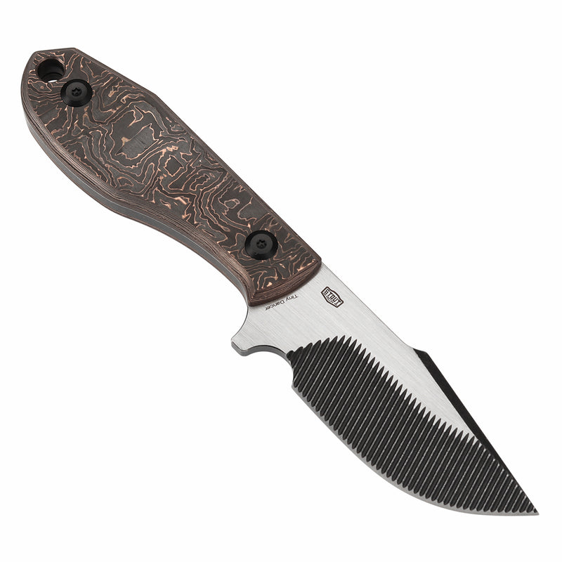 KANSEPT Fixed Blade Tiny Dancer Copper Carbon Fiber Handle (3.17" CPM S35VN with CNC Milling Blade) with JB Stout Design Design-K014A3