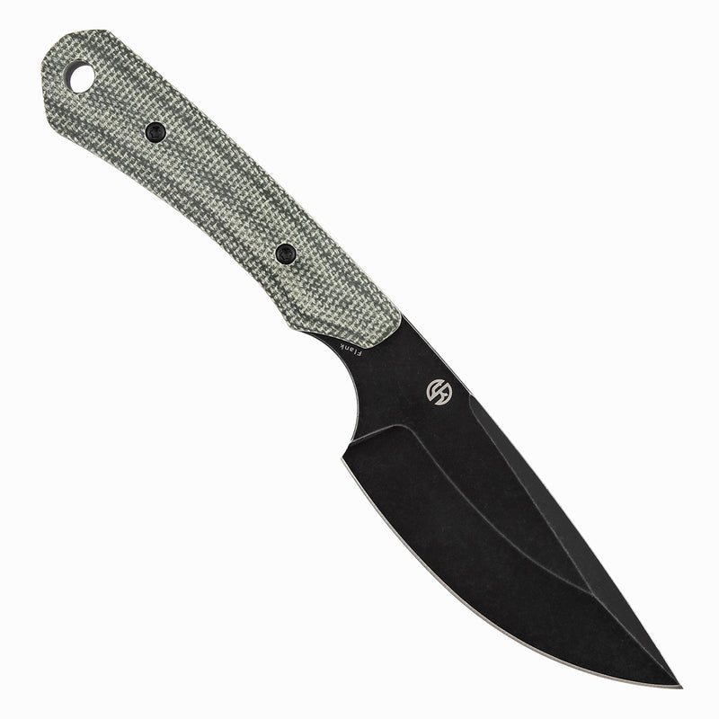 KANSEPT Flank Fixed Blade Green Micarta Handle (3.69'' Black Stonewashed D2 Blade) TuffKnives Designed- G006A4