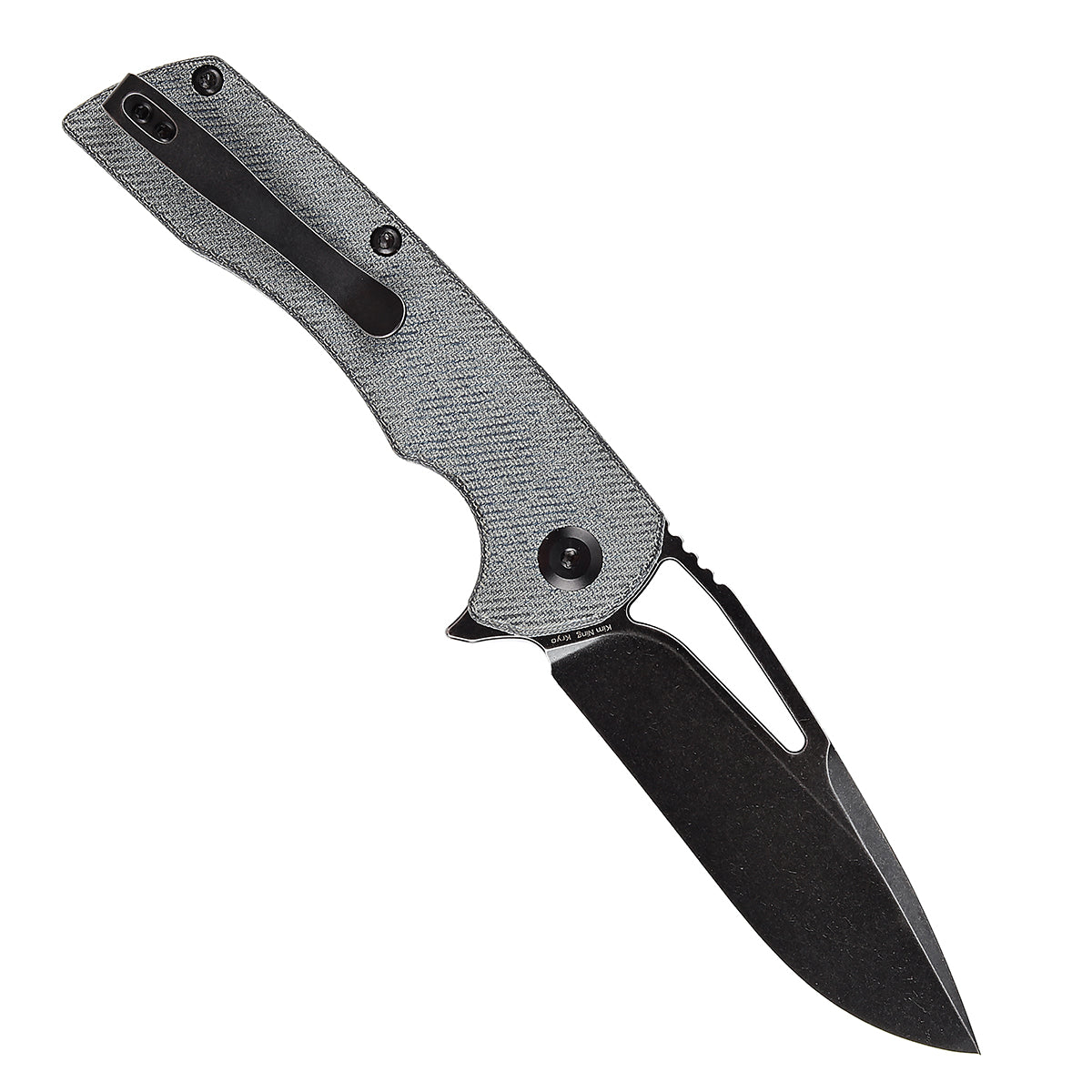 KANSEPT Kryo Thumb Hole/Flipper Knife Denim Micarta Handle (3.58