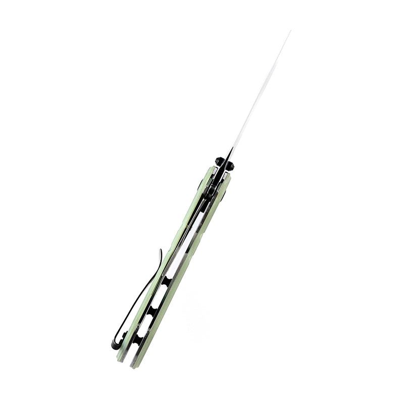 KANSEPT XL Korvid Thumb Stub Jade G10 Handle (3.55" 154CM Blade)Designed by Koch Tools-T1030A3