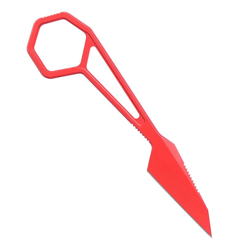 KANSEPT HEX Fixed Blade 1.9''Blade Red Coating 14C28N with Kydex Sheath  Ostap Hel Design -G001R1